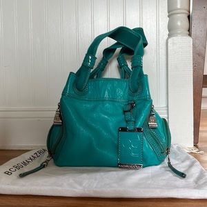 BCBGMAXAZRIA turquoise leather handbag